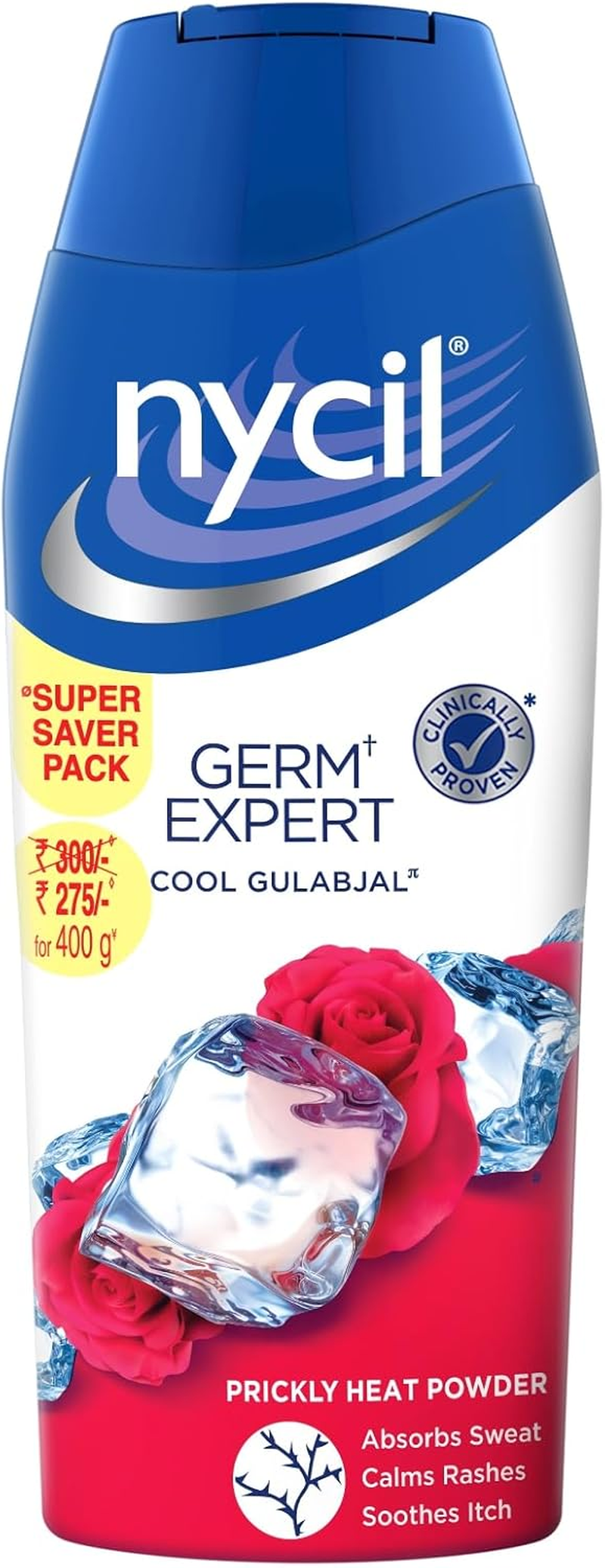 Nycil Germ Expert Prickly Heat Powder, 150Gm+50Gm Assorted Fragrances (Cool Sandal) with Bringa Cleanser Trial Pack