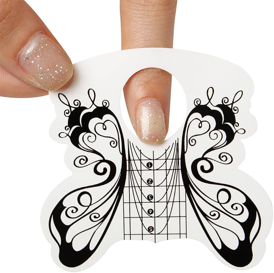 100Pcs Nails Gel Extension Sticker Nail Art Acrylic Nail Forms Tips Guide Black - Black image number 4