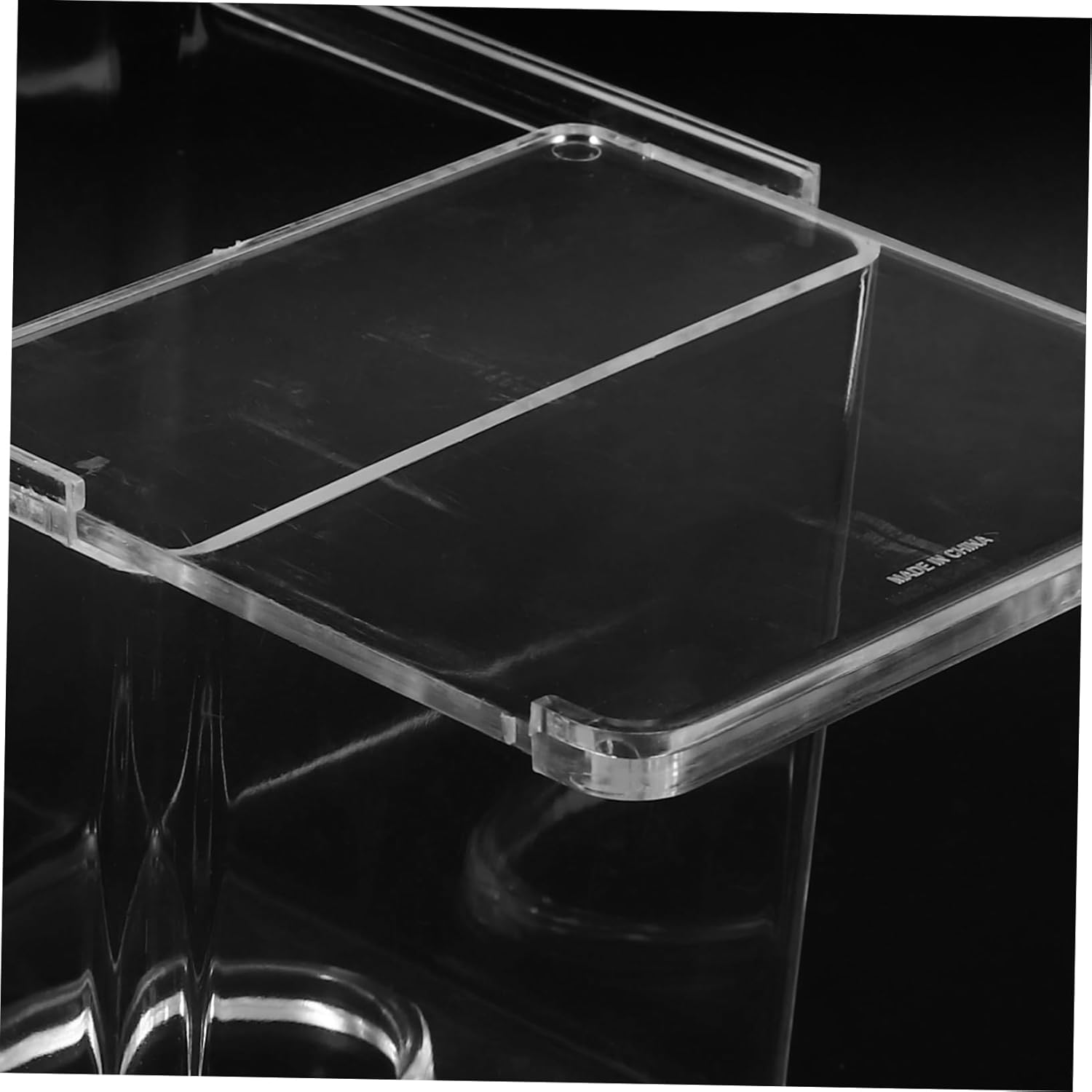 Acrylic Paper Towel Holder Storage Black Tissue Box Cover for Home Office Desk image number 1