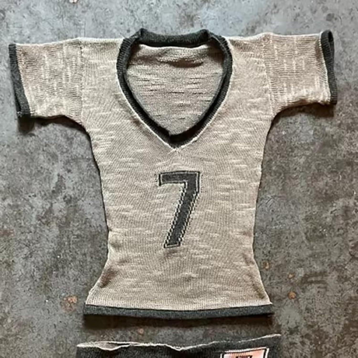 Pokn Vintage Two Piece Set for Women Y2K Graphic Sweatshirts V Neck Crop Tops Knit Short Skirt Sets image number 1