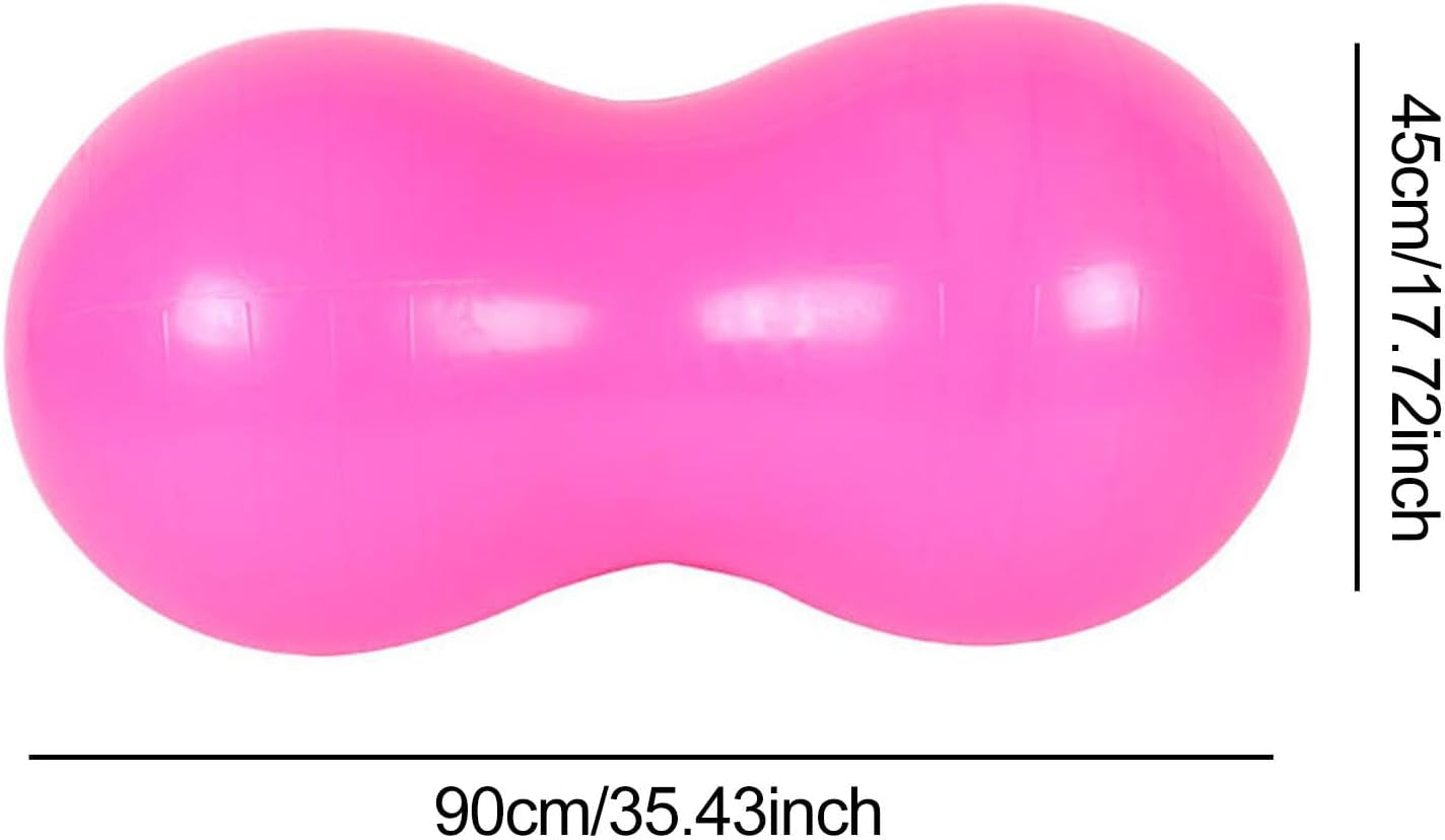 Peanut Yoga Ball Chair Flexible Seating Ball Home Gym Coordination Core Training Workout Sensory Toy Thickened with Pump - Pink image number 5