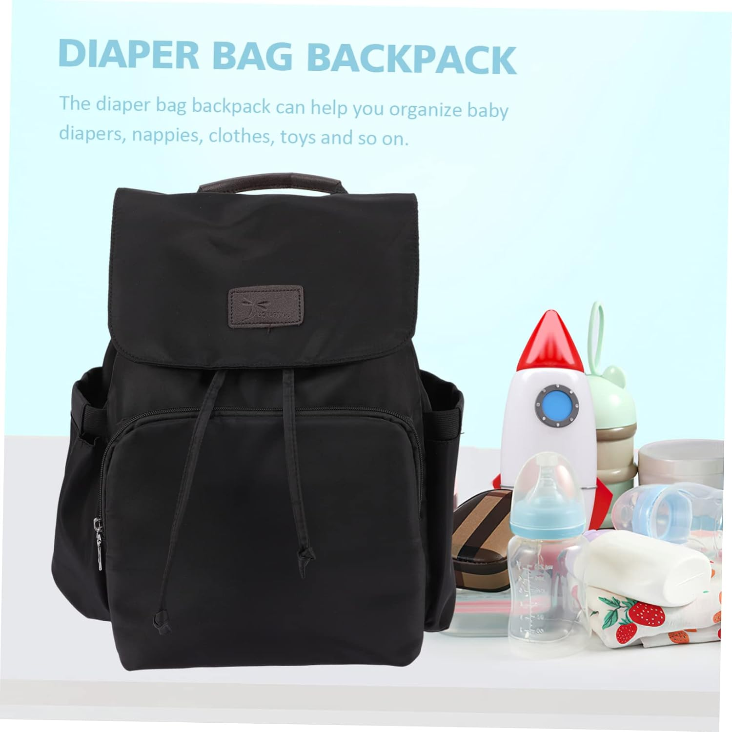 Nappy Changing Backpacks Diaper Bag Organizer Dry Wet Separation for Toys and Milk Bottles image number 5