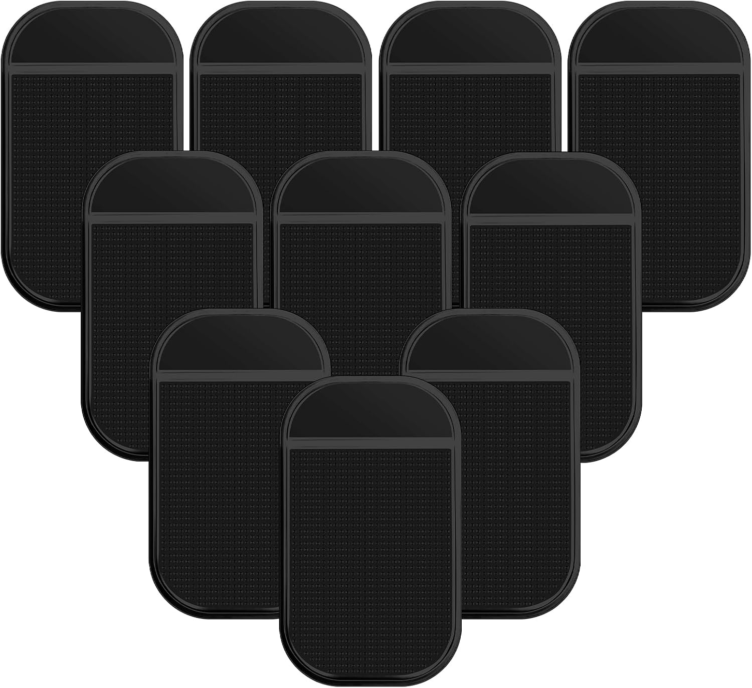 Car Dashboard Non Slip Mat, Anti-Slide Sticky Gel Dashboard Pad 5.5 X 3 Inch Multi Sticky Mat for Radar Detector, Cell Phone, Keys, Mirrors, GPS, Coins (6 Pack Black)