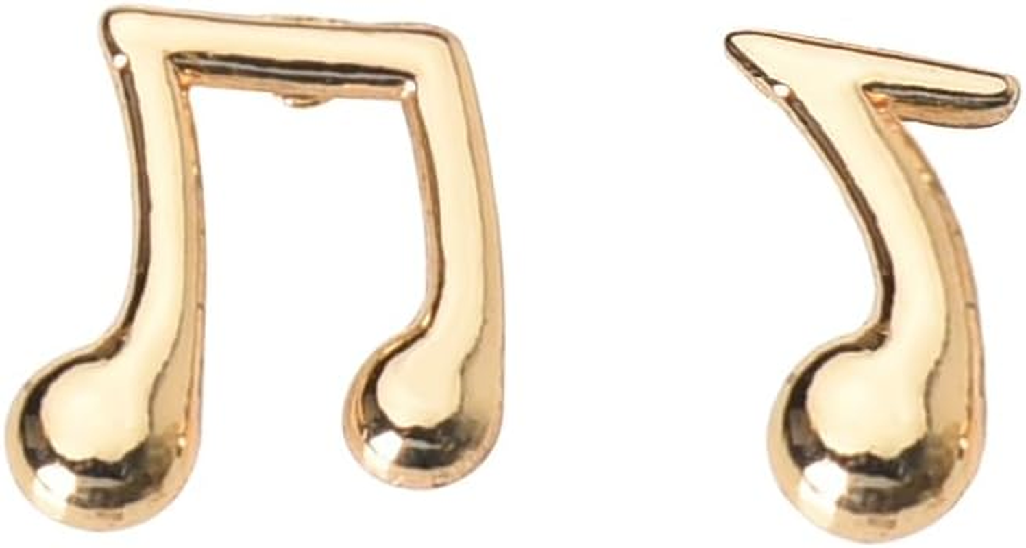 Music Note Earrings for Women Girls - Gold Sterling Silver Stud Earring Gifts for Lovers, Students, Teachers, Musicians - Birthday, Christmas, Graduation Musical Themed Gift