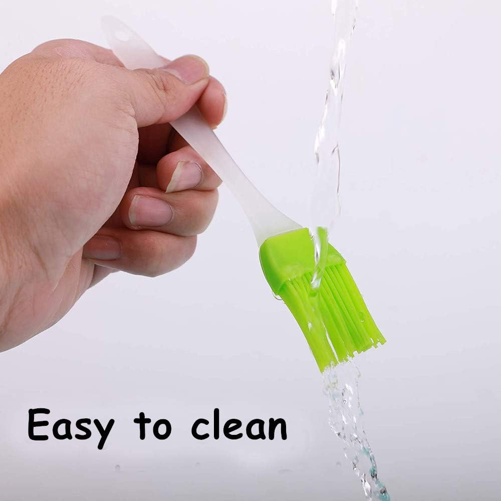 Yiouou Silicone Pastry Basting Brush Set, 7" & 8" Heat Resistant Oil Brush for Cooking, Baking, Barbecue, Grilling, Meat, 2 Pcs image number 4