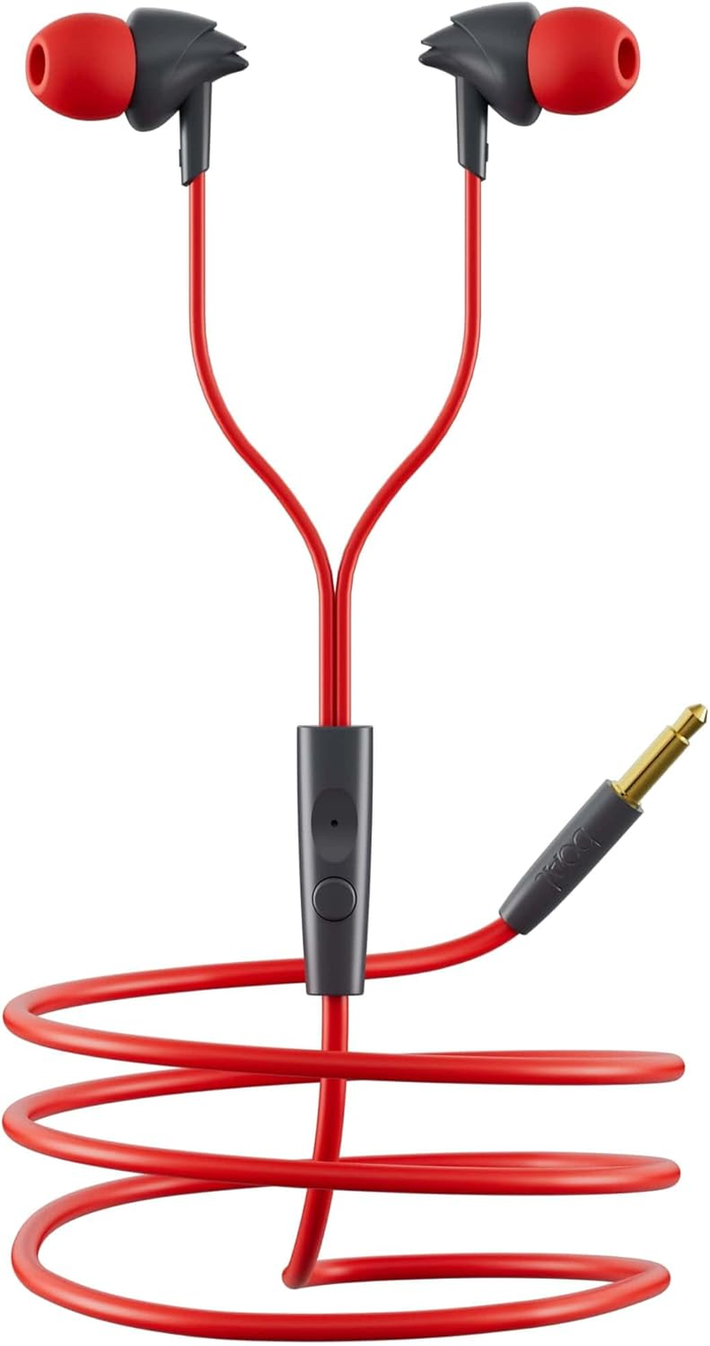 Boat Bassheads 100 In-Ear Headphones with Mic (Red) image number 1