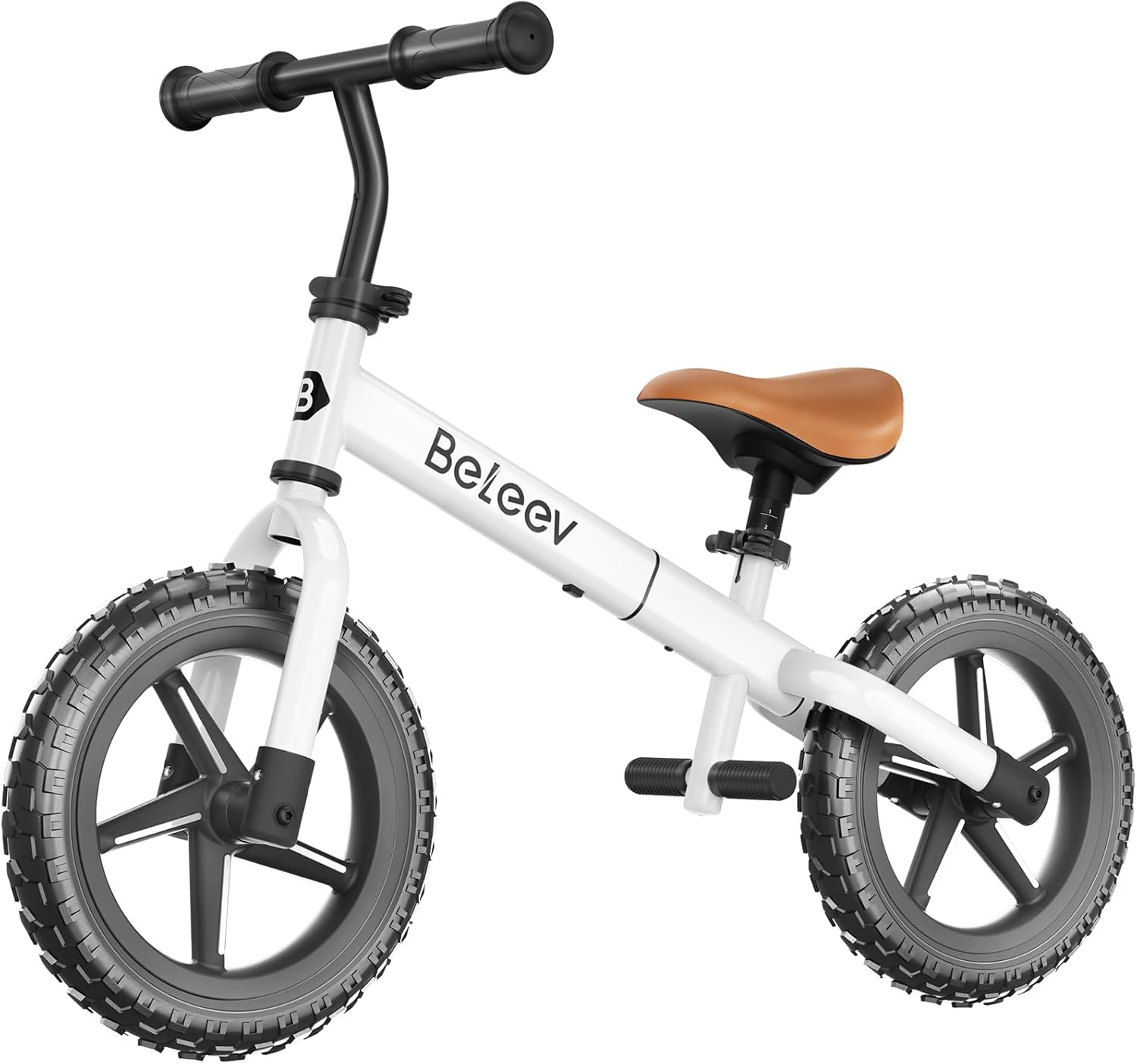 BELEEV C2 Balance Bike 2 Year Old with LED Light-Up Wheels, Adjustable Seat and Handlebar, Footrest, 12 Inch Anti-Skid Wheels, Kids Toddler Baby Walker Bike First Birthday 2-5 for Boys Girls image number 2