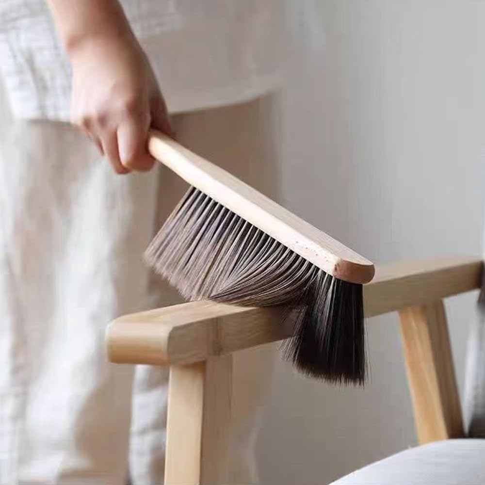 Pack of 2 Dusting Brush Wooden Handle Soft Bristles Cleaning Brush for Counter Bed Sofa Car Fireplace Clothing Household Cleaning Furniture Carpet image number 2