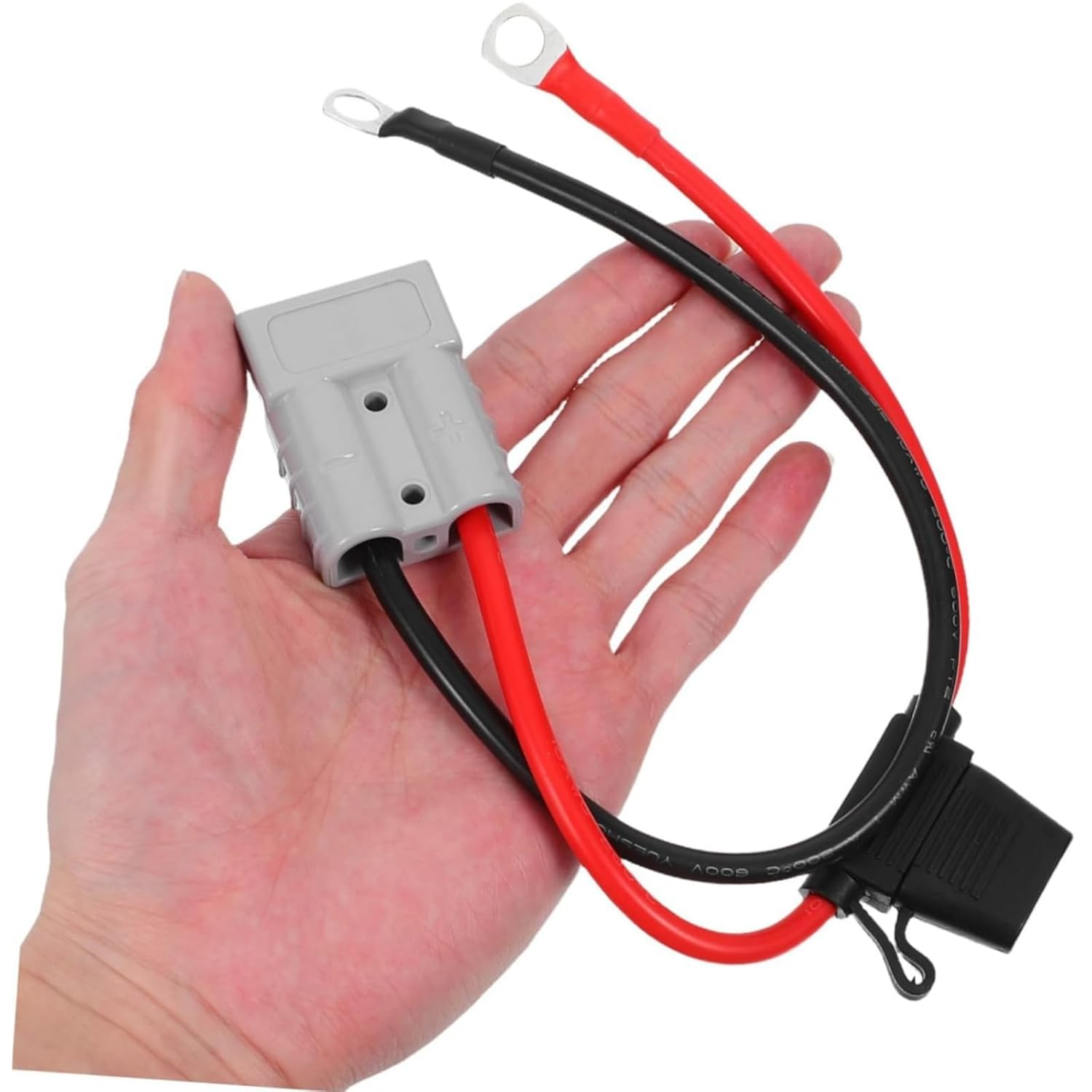 Suytvenxau Fused Anderson Plug Connector Lead, 2 Pcs Anderson Plug Extension Cable, Kit with 50Amp Adapter to 6Mm Lugs, 30CM Waterproof Quick Connect Battery Cables for Power Transfer image number 3