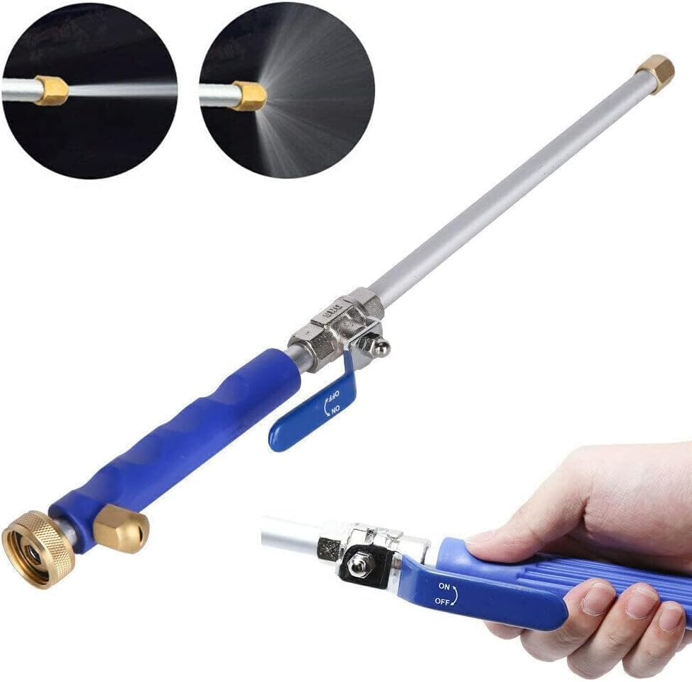 WADY High Pressure Power Washer Wand & Hydro Jet Water Hose Nozzle - Multi-Purpose Cleaning Tool for Gutters, Patios, Cars, Pets, Windows & Glass (Blue) image number 1