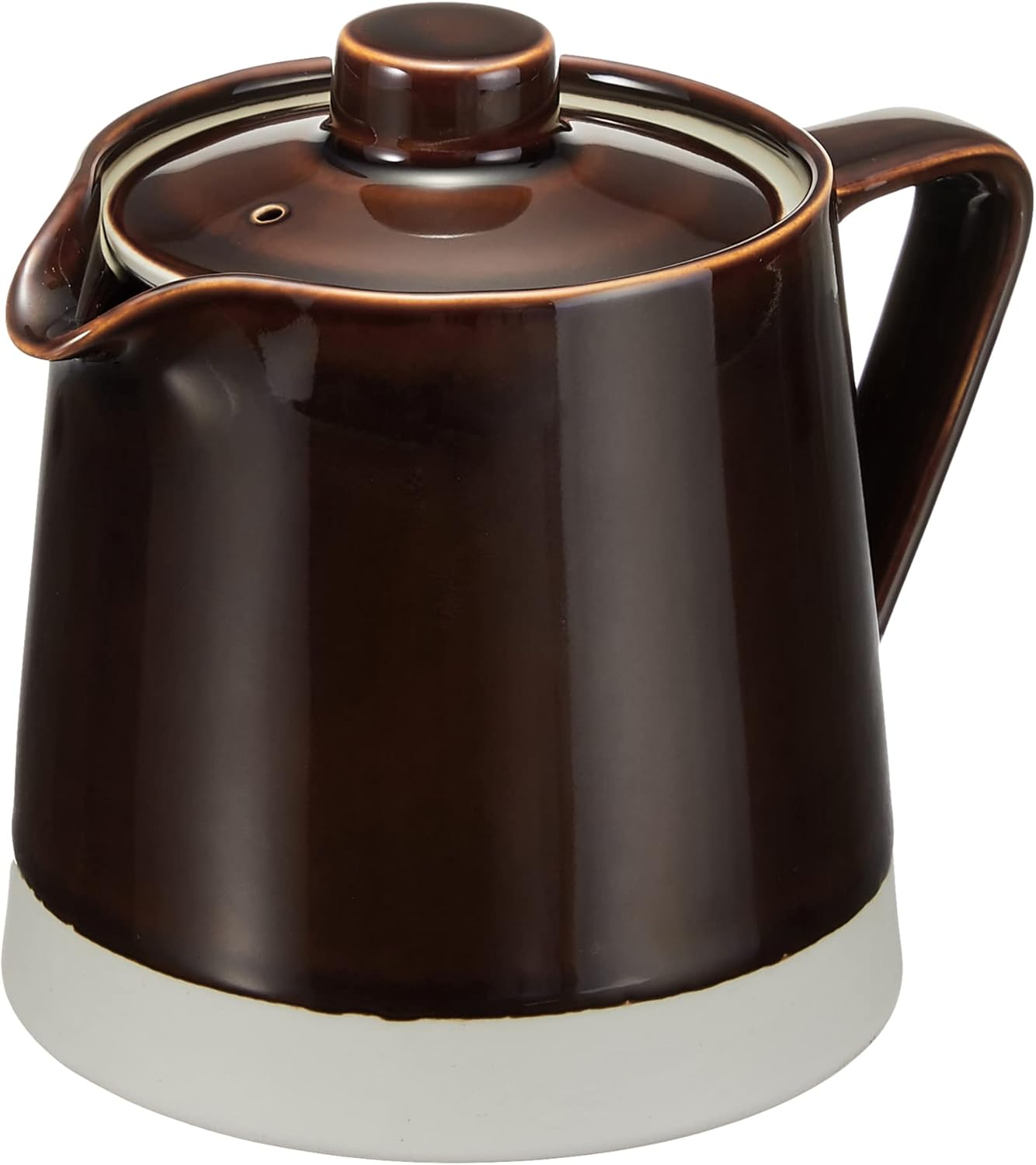 Hasamiyaki 19586 Essence Stainless Steel Tea Strainer Set, 16.9 Fl Oz (500 Ml), Brown, Plain, Candy Glaze, Stylish, Teapot, Made in Japan, Tea Pot, Porcelain