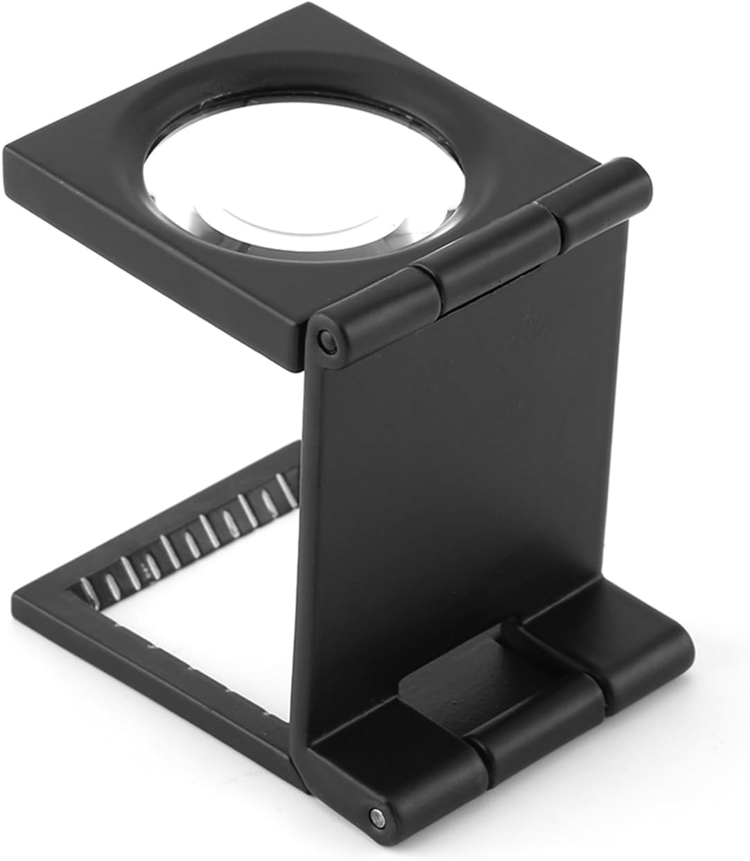 Mini Threefolding 10X Magnifier Magnifier Loupe, Folding Magnifier Loupe 10X28Mm Zinc Alloy Folding Magnifier Magnifying Glass with Scale for Textile Optical Jewelry Collection image number 4