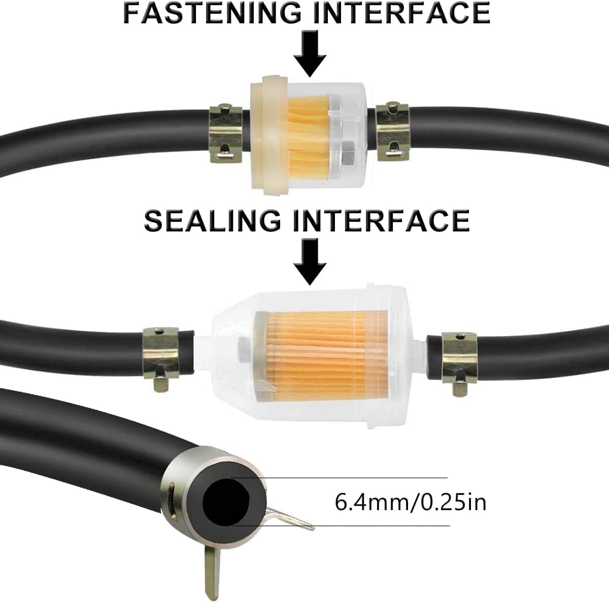 1/4 Inch ID Fuel Line, 10 Feet Gas Fuel Hose and Clamps for Kawasaki Kohler Briggs & Stratton John Deere Craftsman Riding Lawn Mower Tractor Generator Mini Bike ATV Motorcycle Snow Blowers Engines&hellip; image number 6