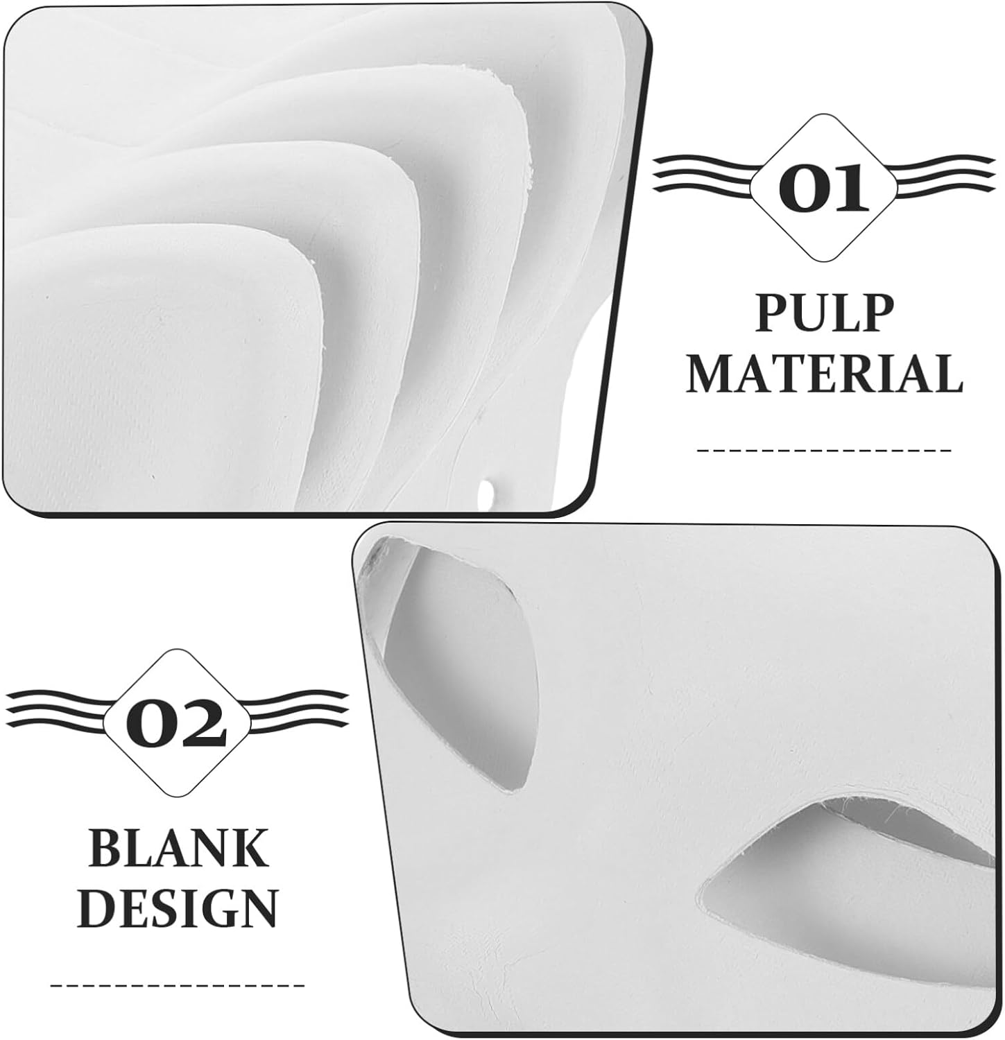 5Pcs Cat Mask Therian Masks White Paper Fox Masks Blank Therian Masks Unpainted Wolf Animal Half Facemasks DIY Masquerade Mask image number 5