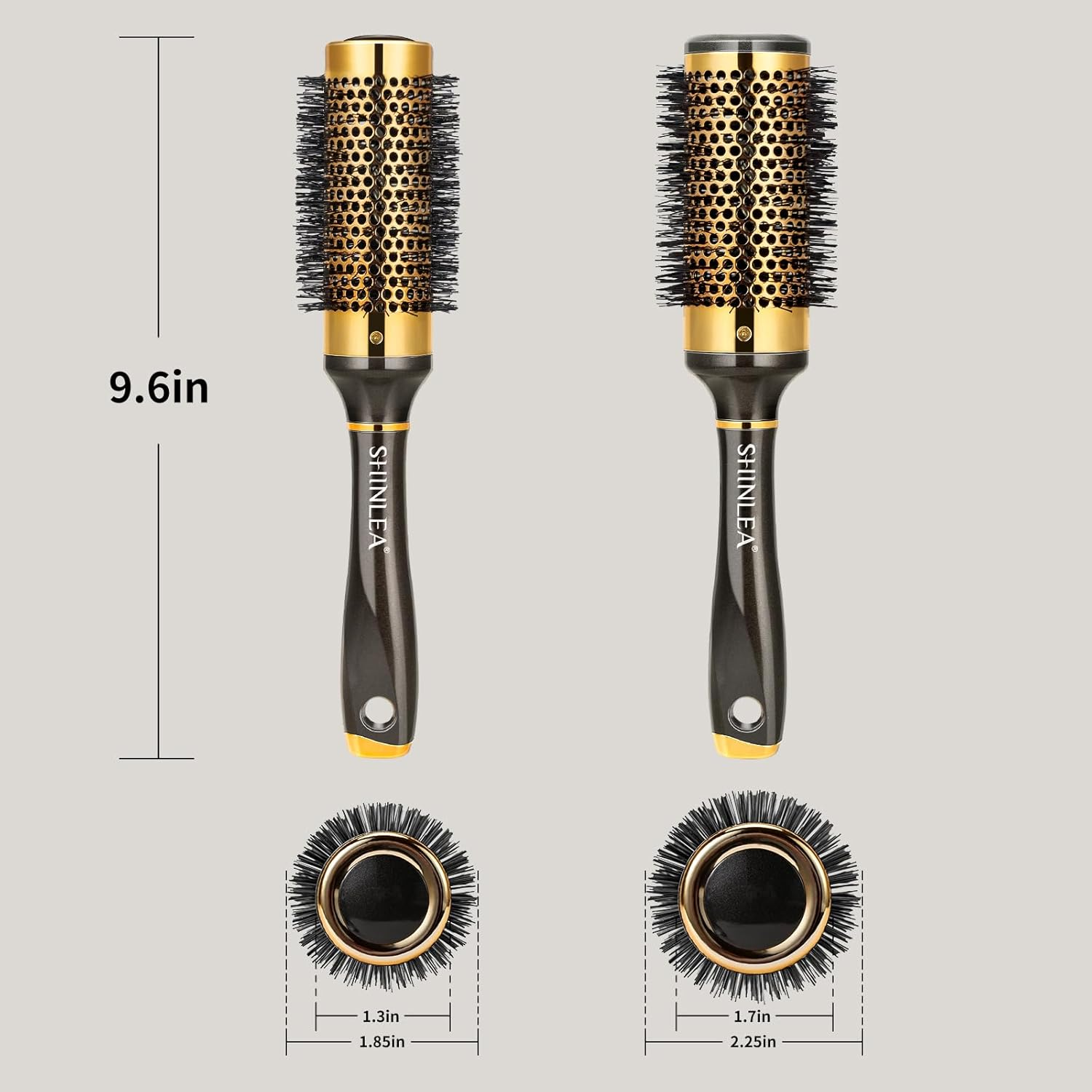 Small round Hair Brush for Short Hair, Aluminum Roller Brush for Blow Drying, Salon Hairbrushes for Women Curly and Straight Hair - 1.3 Inch Barrel, 1.9 Inch with Bristles image number 4