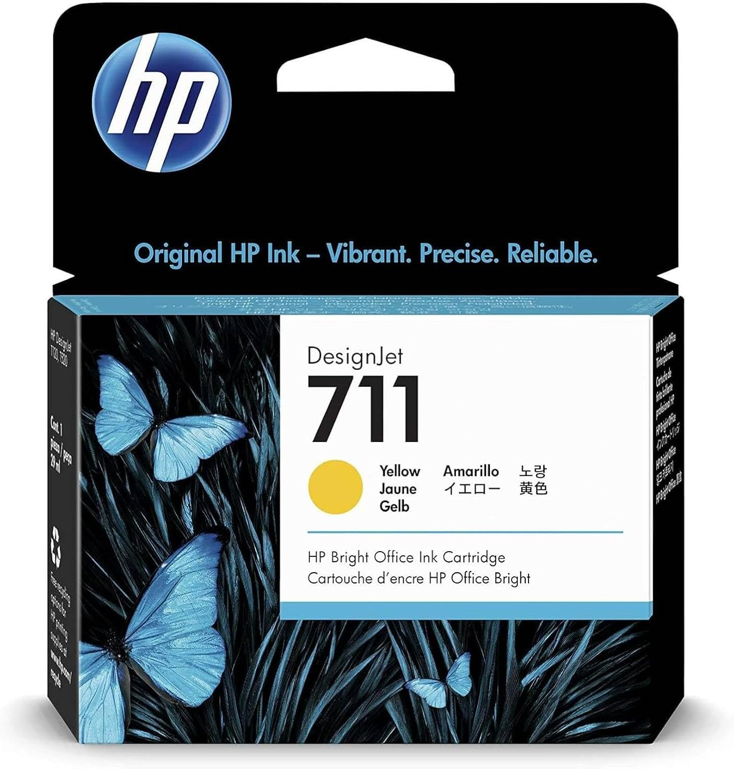 HP HEWCZ132A 711 Yellow Ink Cartridge, Yellow