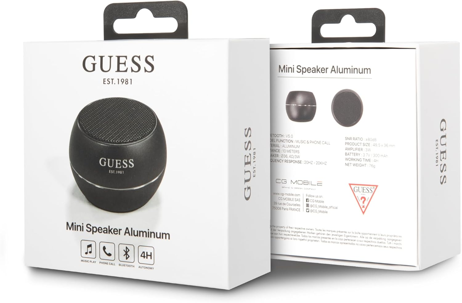 CG MOBILE Guess Mini Bluetooth Speaker from Guess, Enjoy Fashion as a Lifestyle with This Portable Speaker, Original Guess Men and Women image number 3