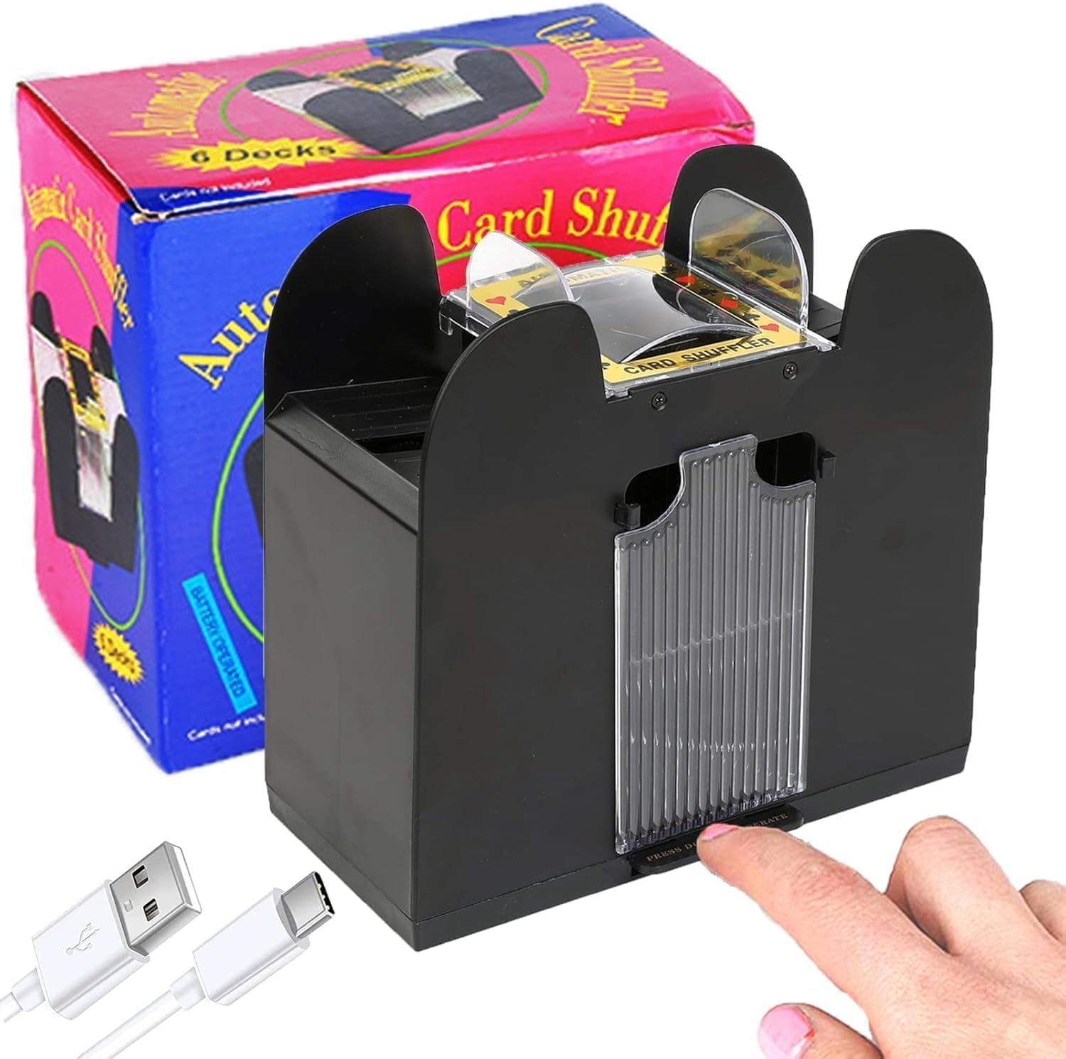 Automatic Card Shuffler for 1-2 Decks - Battery Powered Electric Shuffler with Quick Shuffle Technology for and Family Gatherings image number 6