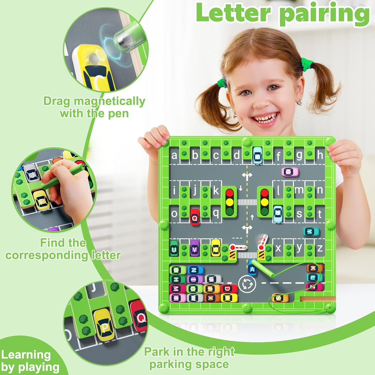 Magnetic Alphabet Maze,Montessori Toys,Alphabet Puzzle Toddler Toys for Ages 3-4,Sensory Toys Fine Motor Skills,Birthday Gifts for Kids image number 2