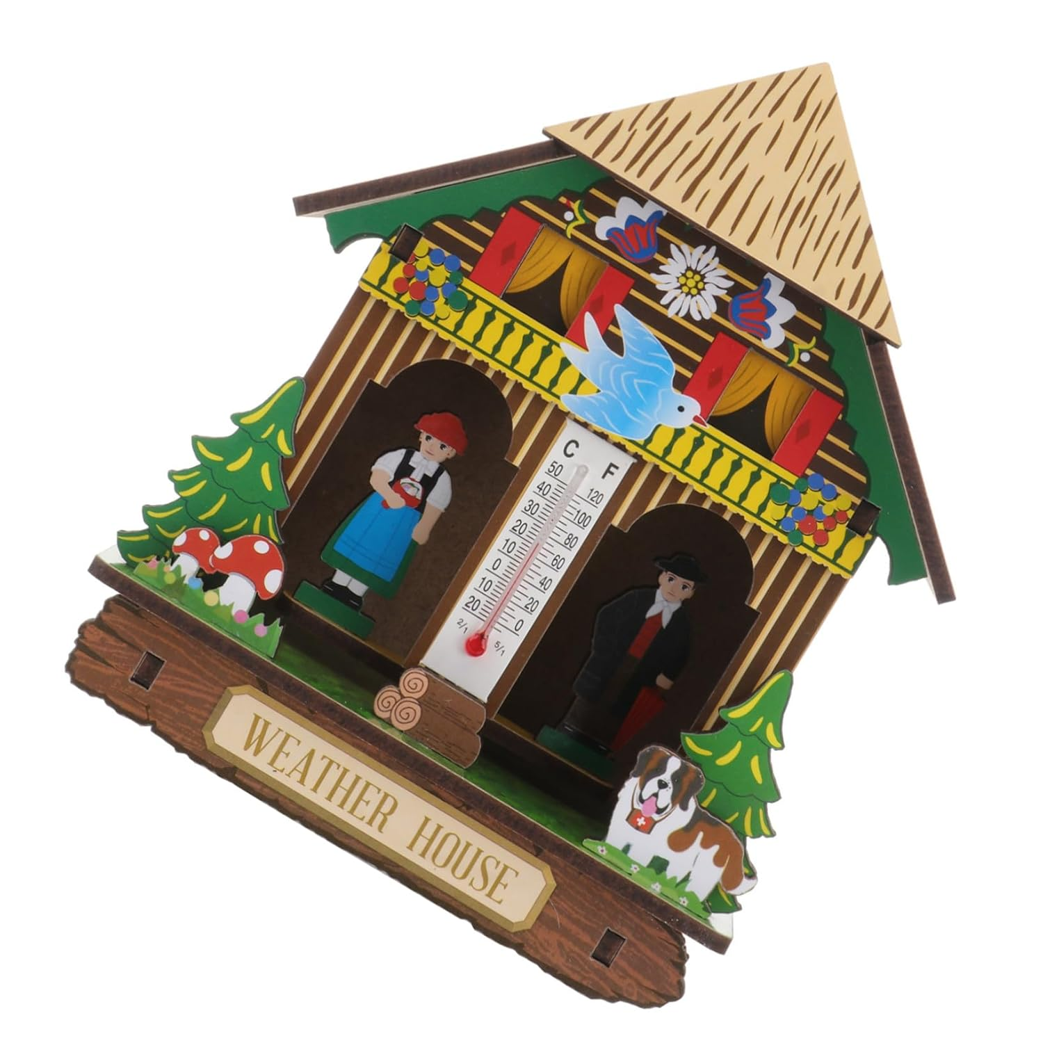 UPKOCH Wall Thermometer Humidity Indoor Outdoor Weather House Hanging Barometer Dual Function Temperature Humidity Gauge for Patio Garden Random Color image number 3