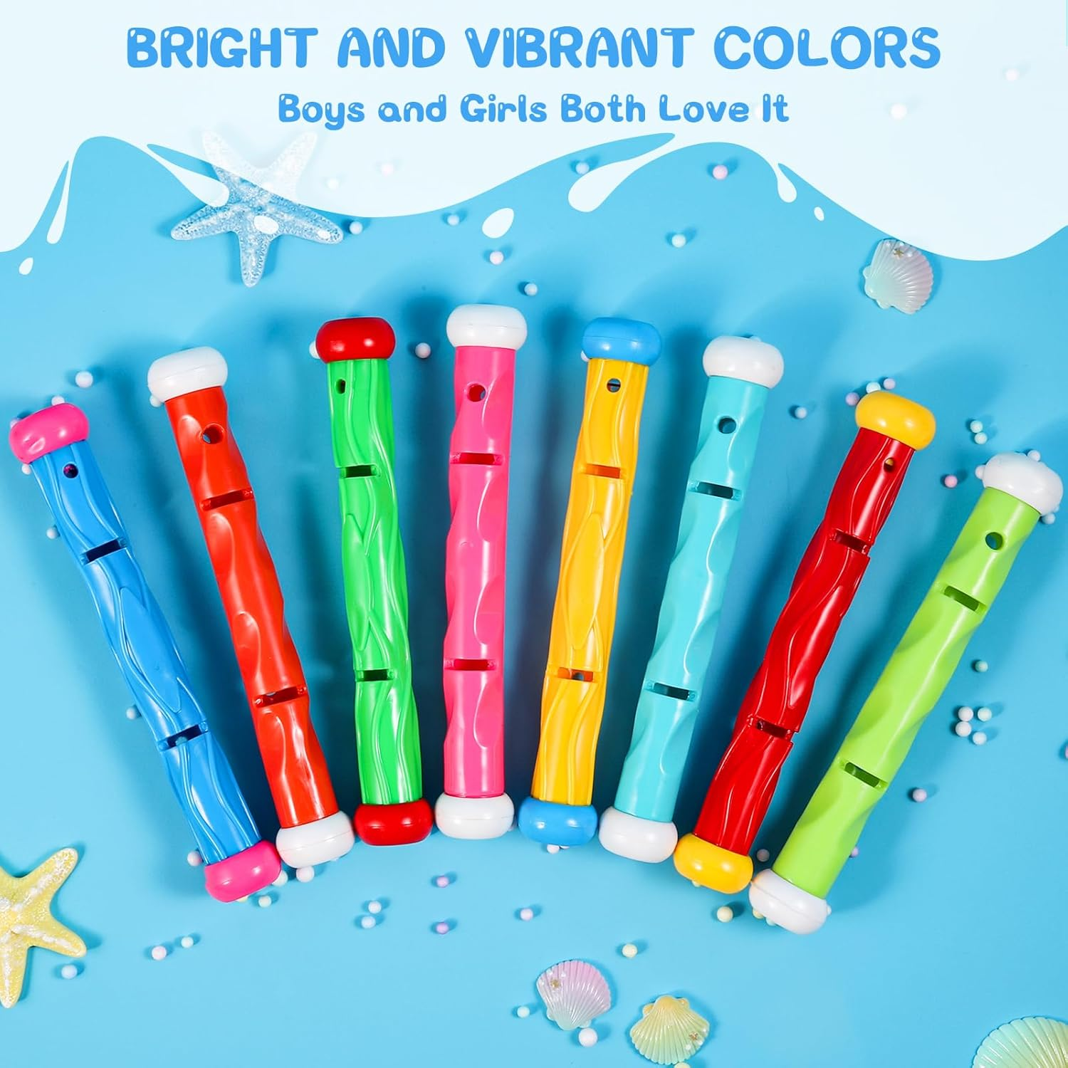 ASONA 8 PCS Diving Sticks Pool Toys for Kids, Sinking Swimming Training Sticks, Underwater Pool Games for Boys & Girls Ages 4-12, Party Favors, Throwing & Diving Toys image number 1