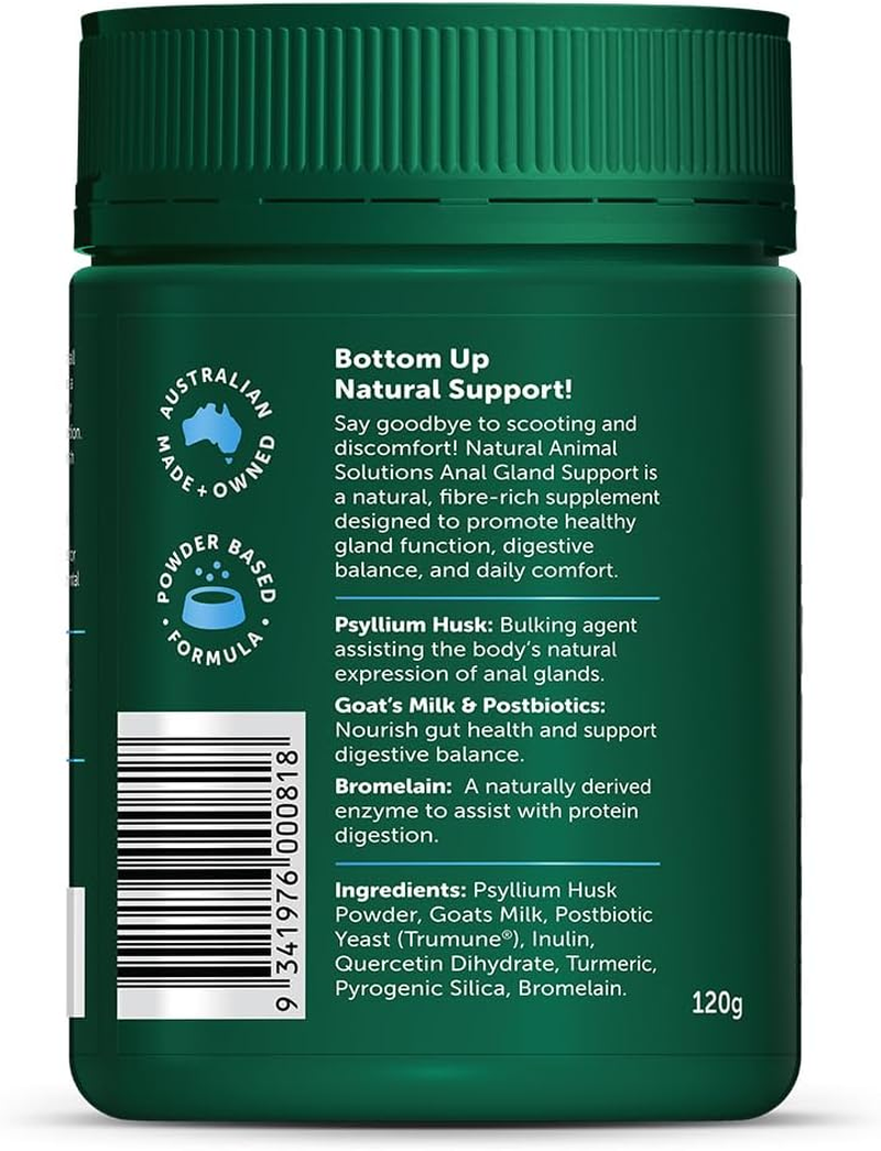 Natural Animal Solutions Anal Gland Support for Dogs & Cats &ndash; Natural Digestive Supplement with Fiber, Probiotics & Enzymes &ndash; Supports Gland Function, Gut Health & Daily Comfort &ndash; 120G image number 2