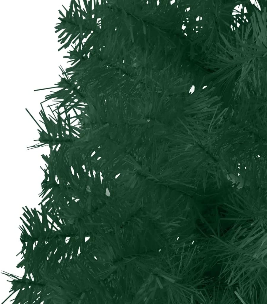 Christmas Tree, Xmas Tree Fake Tree Holiday Decoration Slim Artificial Half Christmas Tree with Stand Green 180 Cm image number 2
