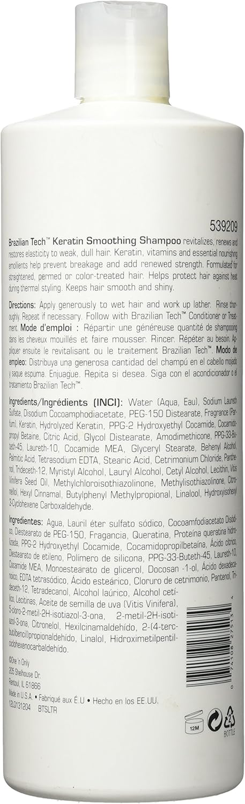 One N Only Brazilian Tech Keratin Smoothing Shampoo 33.8Oz