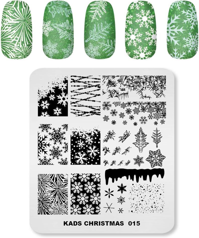Alexnailart Professional Nail Stamping Plate Christmas Theme Templates Manicure Stencil Nail Art Print Tool (CH015) image number 1