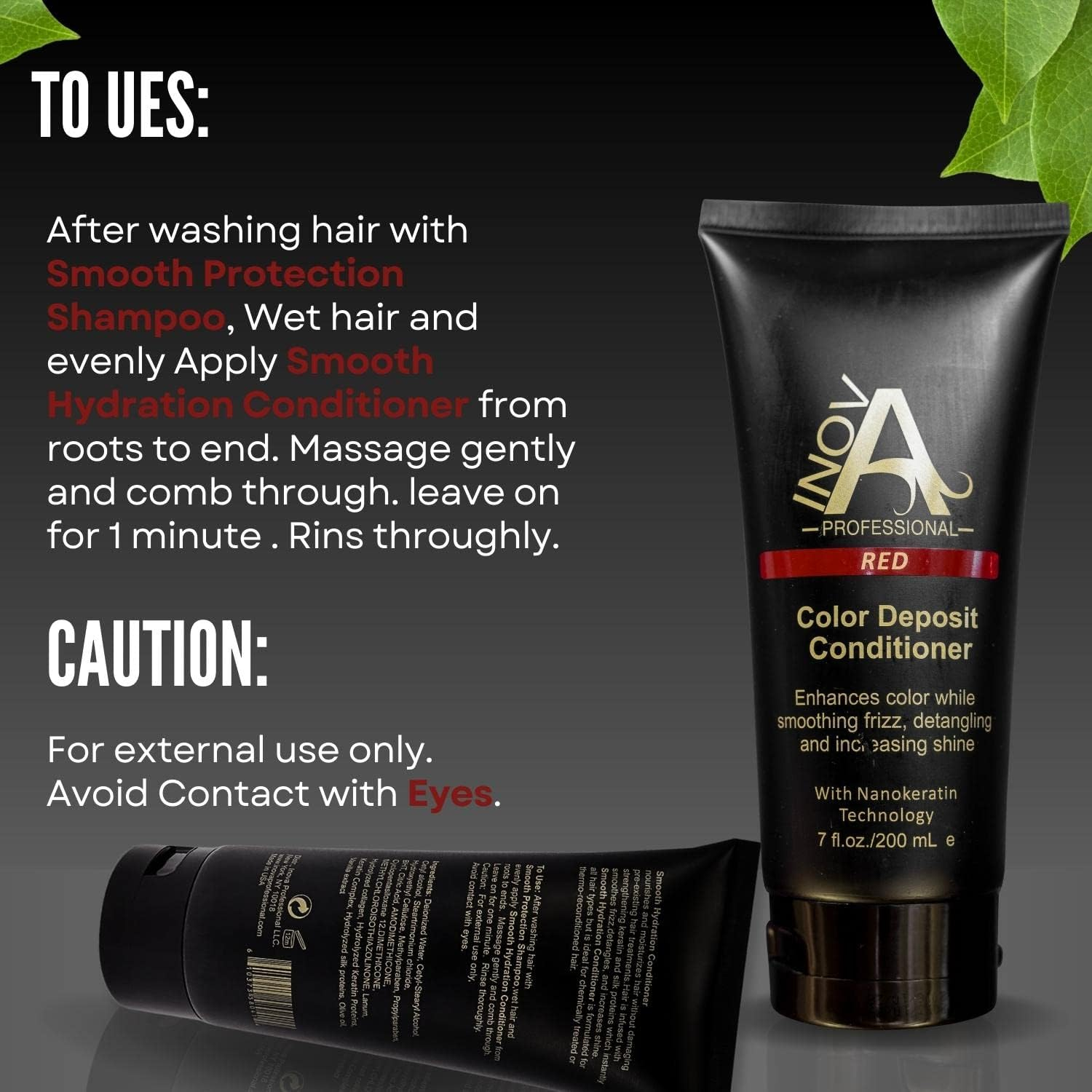 Inova Professional Color Deposit Shampoo Sulfate-Free - Red by Inova Professional for Unisex - 11 Oz Shampoo image number 2