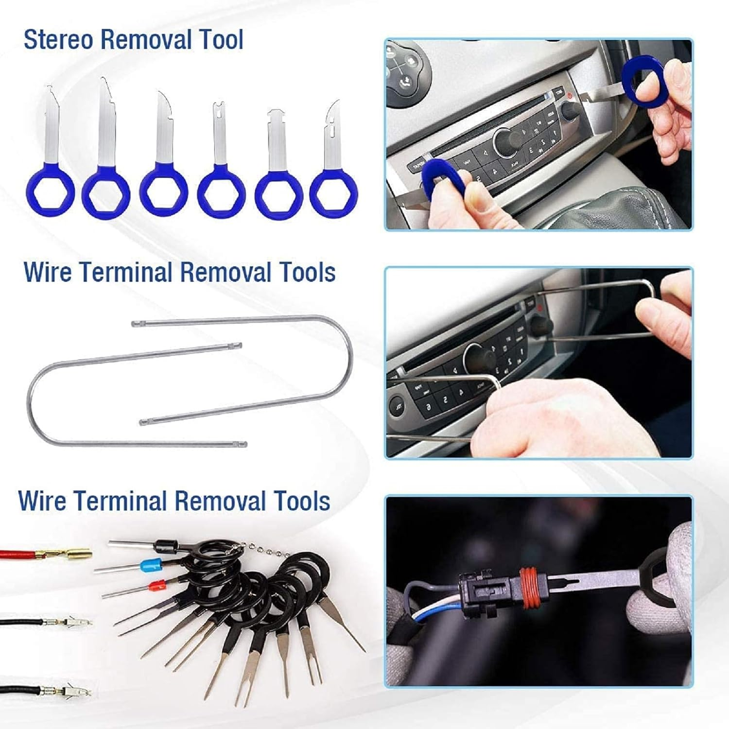 88 Pcs Trim Removal Tool, Fastener Remover Car Tool Kit, Automotive Interior Plastic Kit, Auto Clip Pliers Removal Tool Kit with Storage Bag, Blue image number 1