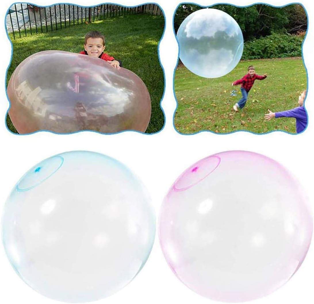 3Pcs Outdoor Fun Inflatable Bubble Balls, TPR Transparent Bounce Balloon for Outdoor Activities image number 2