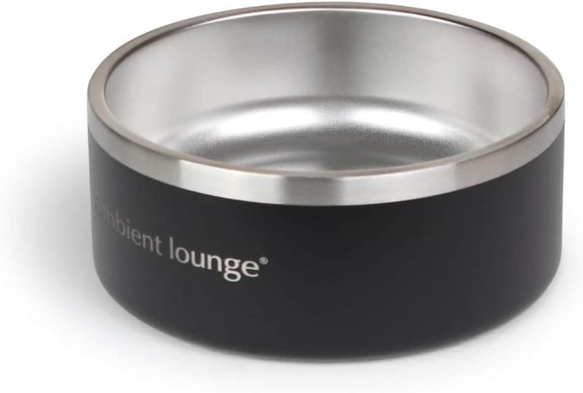 Ambient Lounge 1L Stainless Steel Dog Bowl - Rust-Resistant, Dishwasher Safe, Non-Slip Base (Black) image number 3