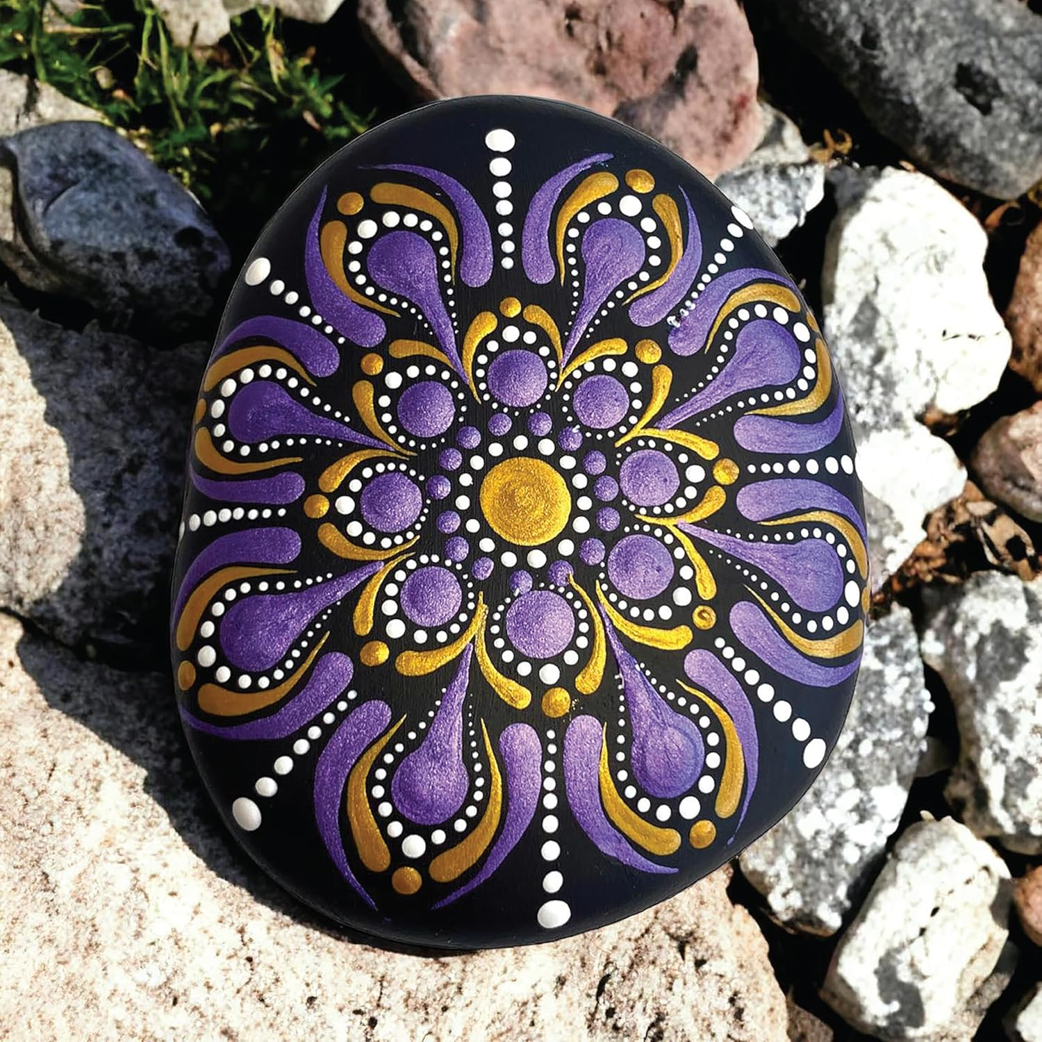 Craft Maker Paint Your Own Metallic Rocks - DIY Rock Art for Adults - Metallic Paints and Tools Included - Step-By-Step Projects - Creative Arts and Crafts image number 5