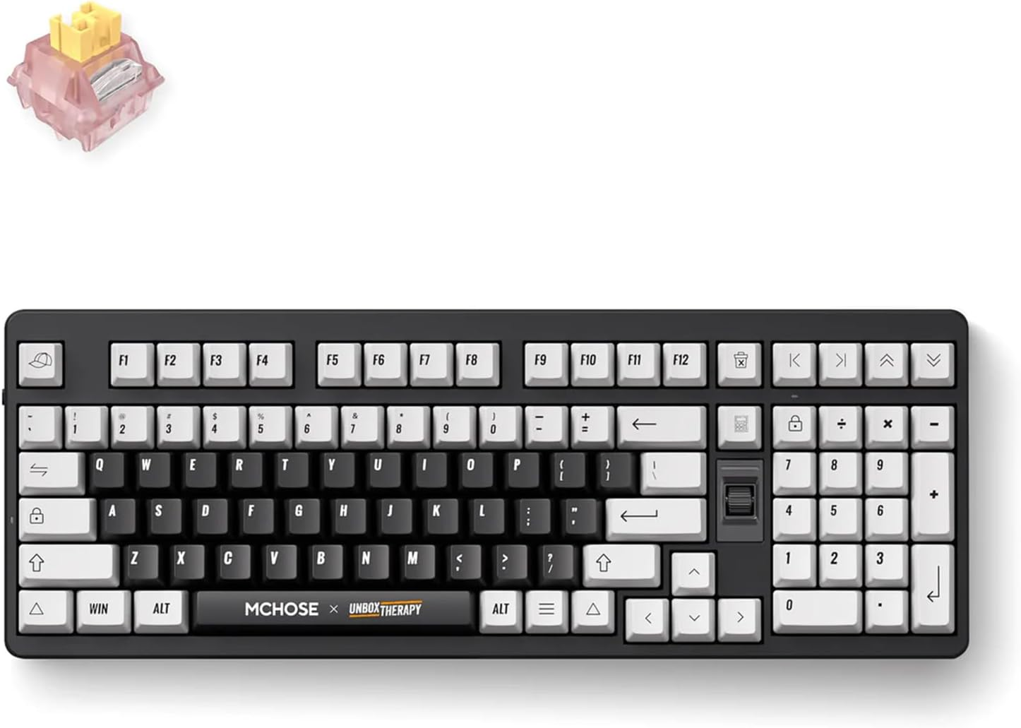 MCHOSE UT98 Wireless Mechanical Keyboard Compact Silent Gaming Keyboard with Knob Tri-Mode Connection Hot Swappable Custom Creamy Keyboard Gasket Structure Pre-Lubed Linear Switches RGB - Classic