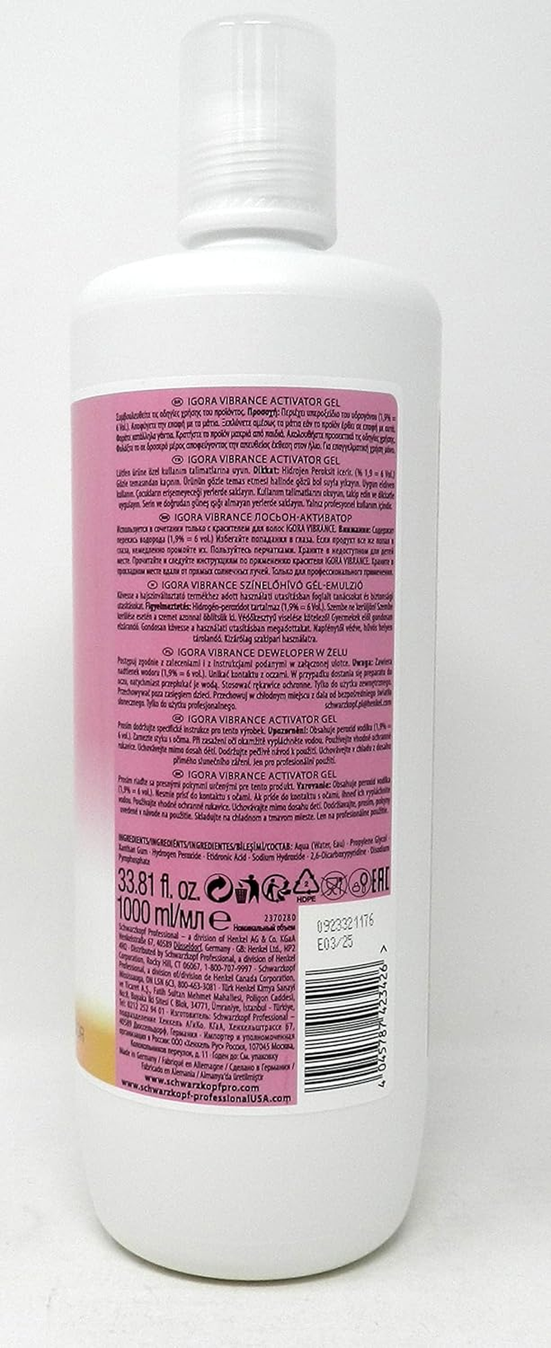 Schwarzkopf Hair Dye Developer 1000Ml