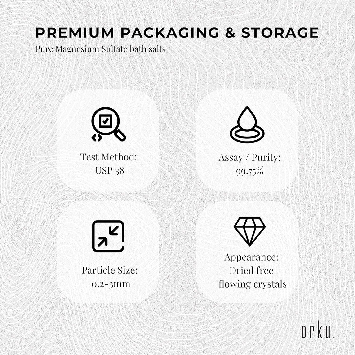 Orku 20Kg Epsom Salt - USP Grade Magnesium Sulfate Body Bath Salts image number 4