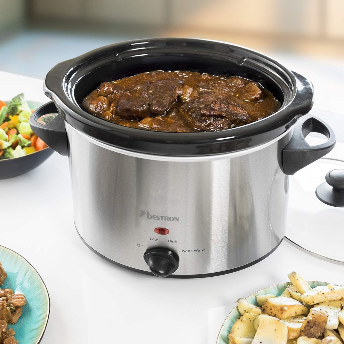 Bestron ASC350 Slow Cooker, Glass, 180 W, 3.5 Liters image number 2
