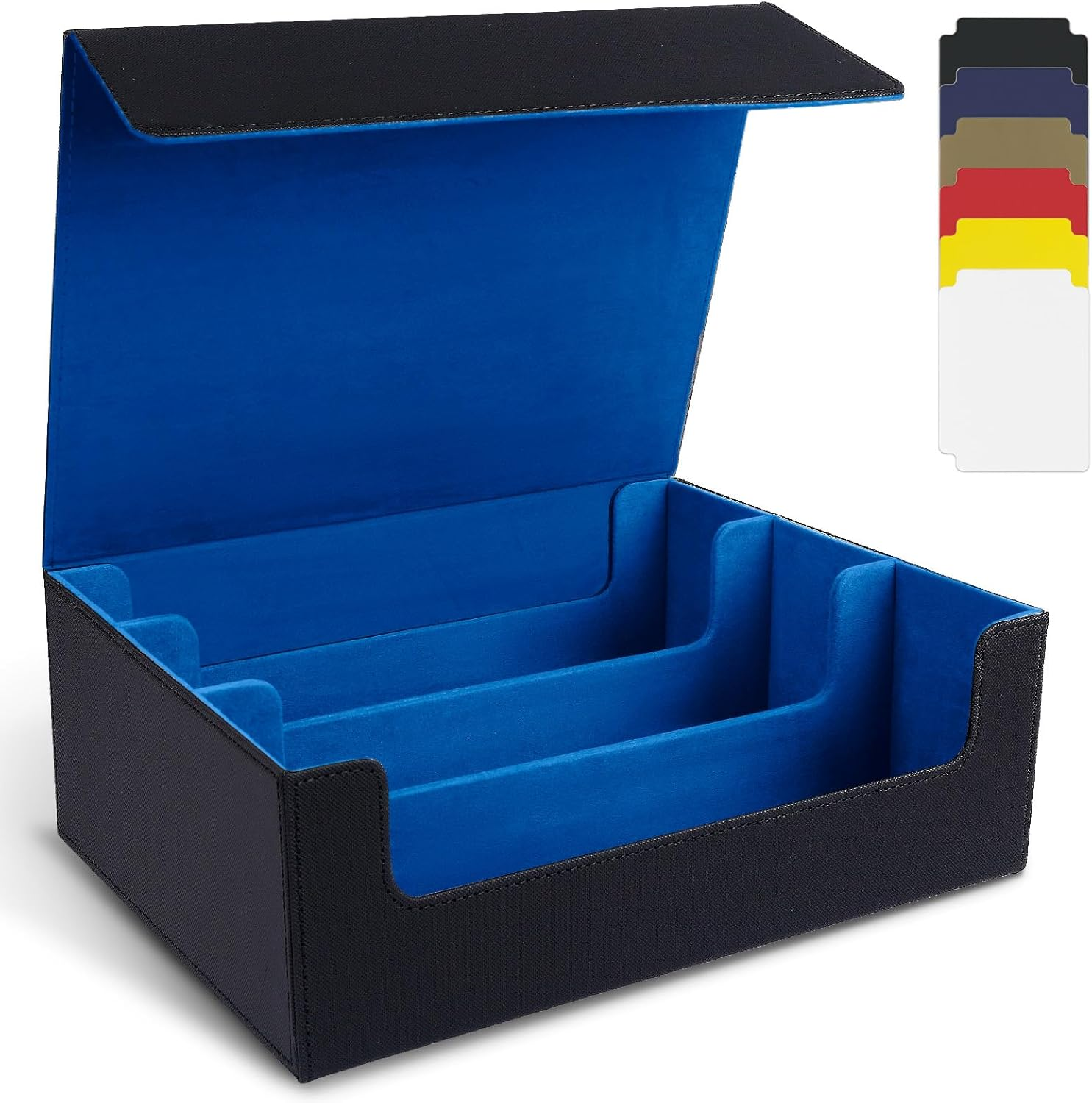 Card Deck Case for Trading Cards, 1800+ PU Leather Magnetic Commander Deck Case,Magic Card Protectors Box Fit for Yugioh, MTG and Sport Cards-Red