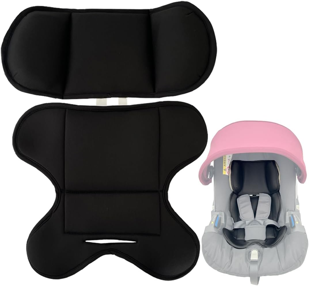 Feliliber Stroller Accessories Head Support Pillow and Body Support Cushion Compatible with Doona Car Seat & Stroller - Adjustable Thickness - Skin Friendly Breathable Mesh Fabric (Black) image number 1