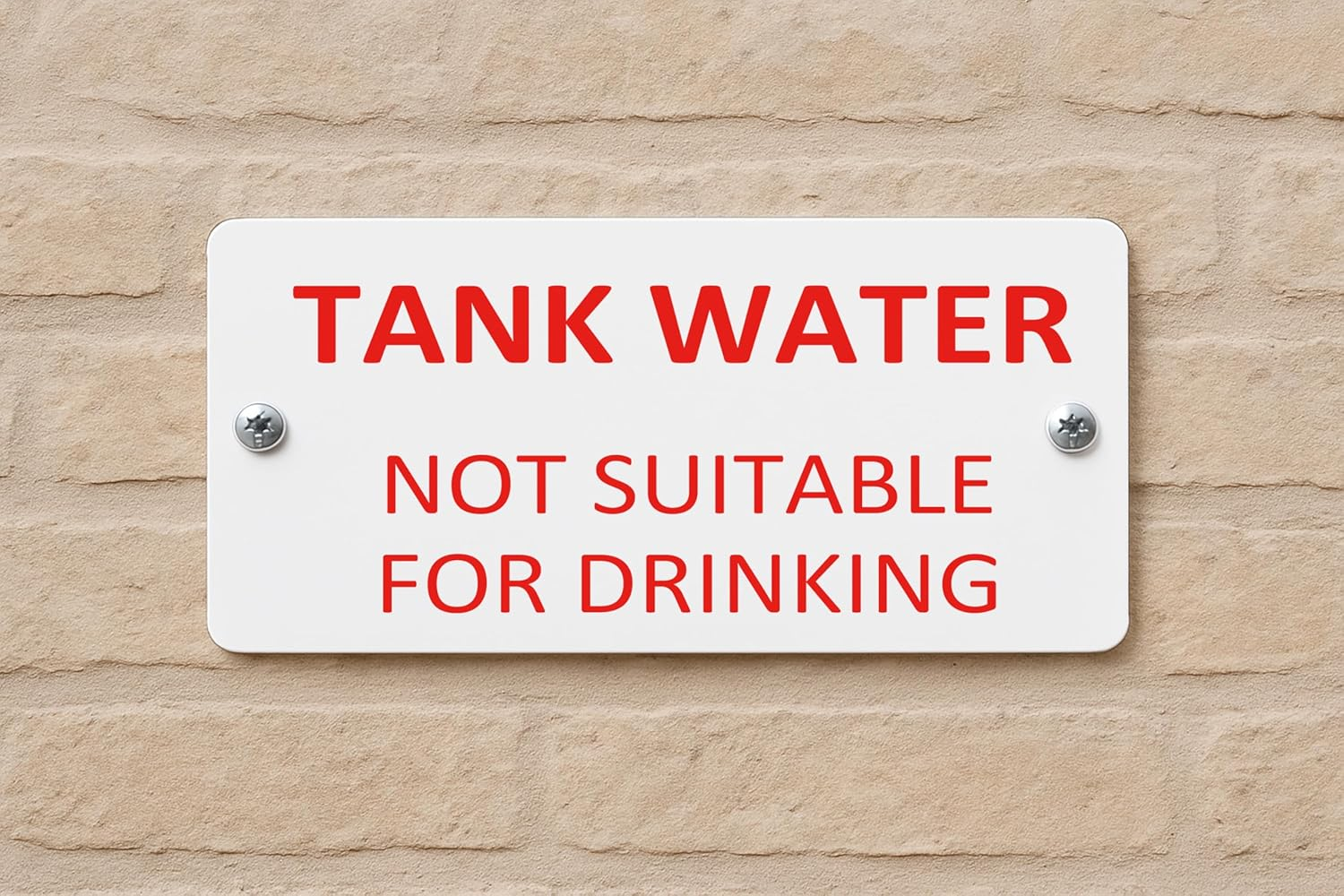Tank Water Not Suitable for Drinking, Water Tank Sign Plaque, Security Notice Waterproof Sign 100X200Mm image number 1