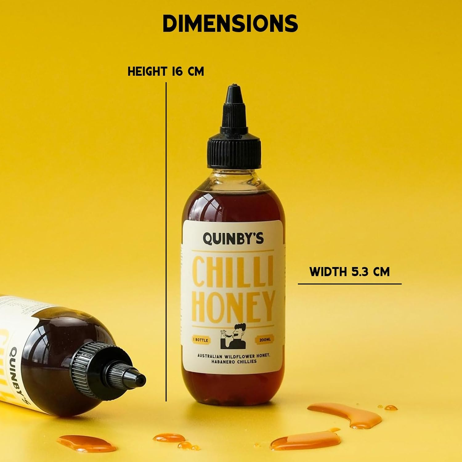 Quinby&rsquo;S Chilli Honey - Premium Australian Wildflower Chilli Infused Honey with Habanero Chillies, Sweet and Spicy Gourmet Sauce for Cooking, Drizzling, Marinades & BBQ - 200Ml image number 2