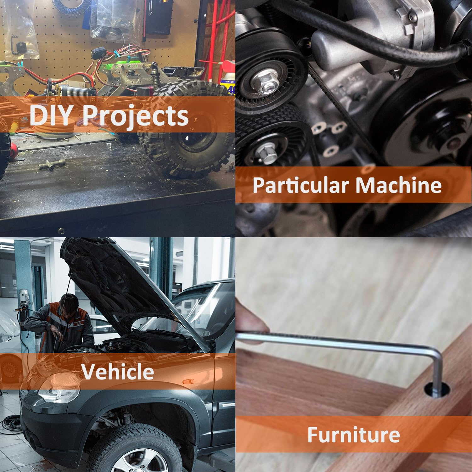 Fullfun 880PCS M2 M3 M4 M5 Hex Socket Flat Head Screw Bolts Nuts Assortment Kit, 304 Stainless Steel Metric Screws with 4PCS Allen Wrenches, Allen Socket Hex Drive Machine Screws Set