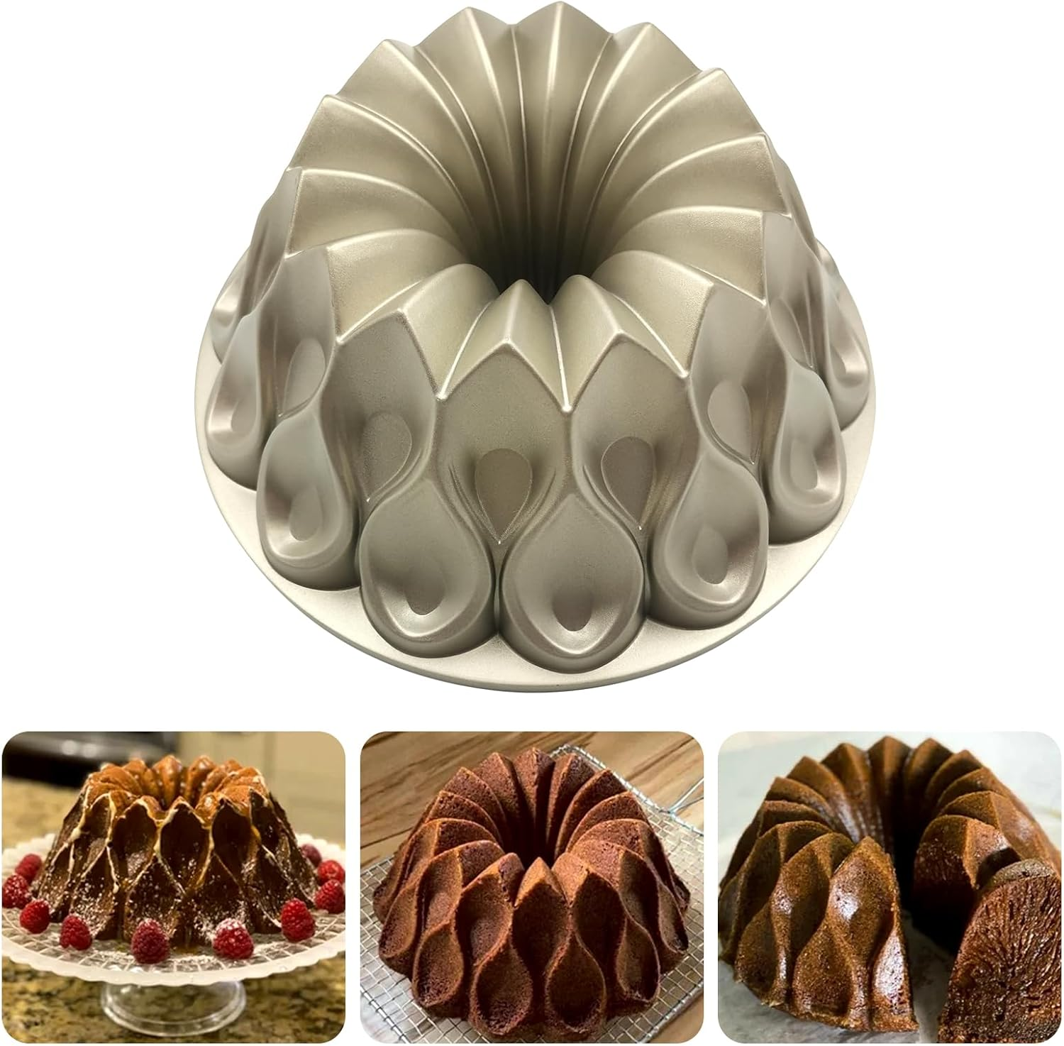 Charlotte Cake Mold, 9 Inch Cake Pan Aluminium Kitchen Accessories Decoration Christmas Wedding Valentine&rsquo;S 3D Charlotte Cake Pan (Flower Shape)