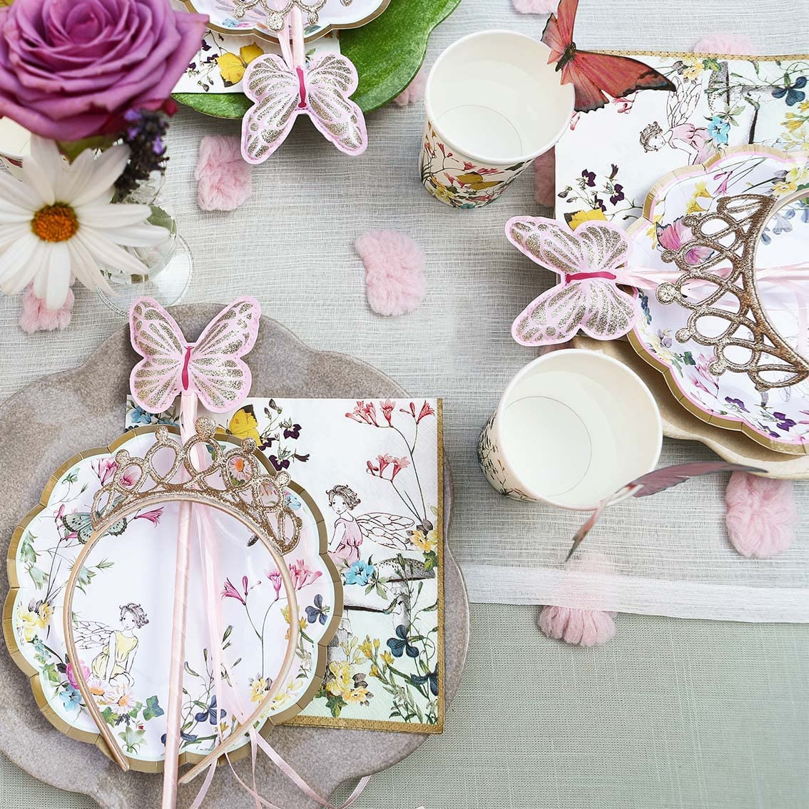 Talking Tables Truly Fairy Paper Napkins (13 Inch) for a Birthday Party or Tea Party, Multicolor (20 Pack) image number 3