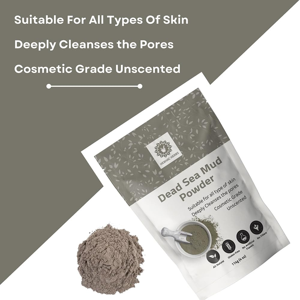 Hebhac Herbs Dead Sea Mud Clay Powder for Facial Mask - for Men Women 114 G Pack of 1 image number 1