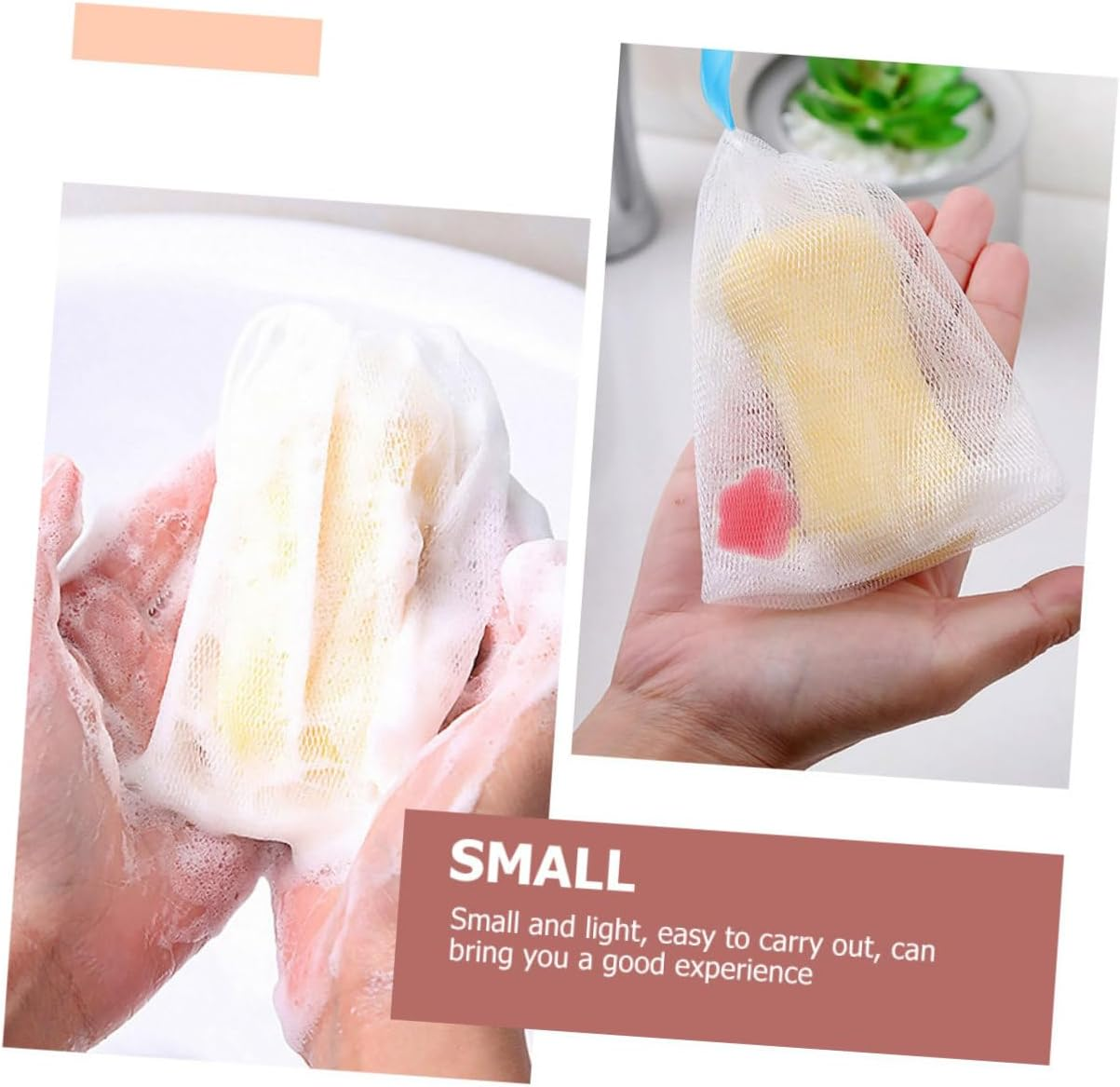 FRCOLOR 8Pcs Facial Foaming Nets for Household Soap Portable Soap Saver Pouches Bubble Making Bags for Cleansing image number 3