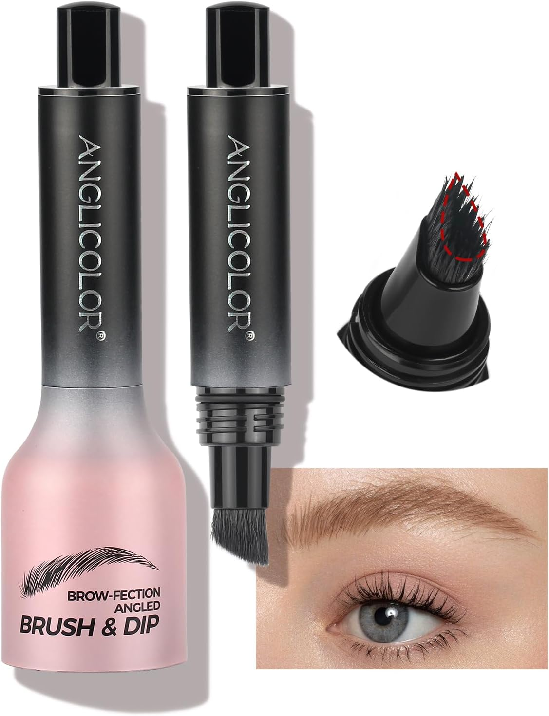 Anglicolor Upgrade Eyebrow Gel Pen Long Lasting,Waterproof Eyebrow Pen,Eyebrow Pen Natural Look,Multi-Use,Angled Square Brush,Quick Drying,Antifouling,Anti-Wrinkle,High Color Rendering,Compact Carry (#03Auburn)