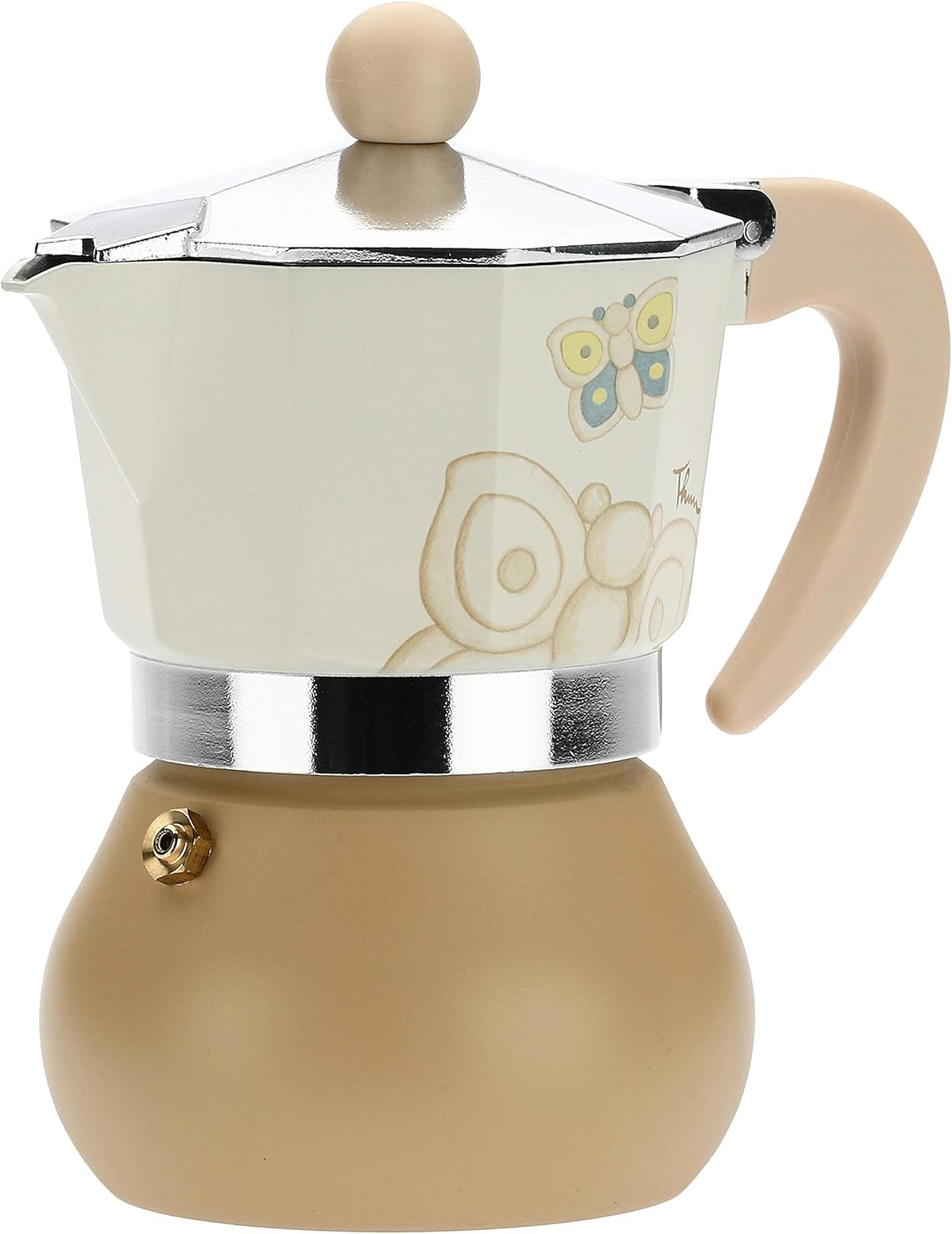 THUN - Modern Coffee Machine Decorated with Butterflies - Kitchen Accessories - Elegance Range - Aluminium - 8 X 8 X 13 Cm