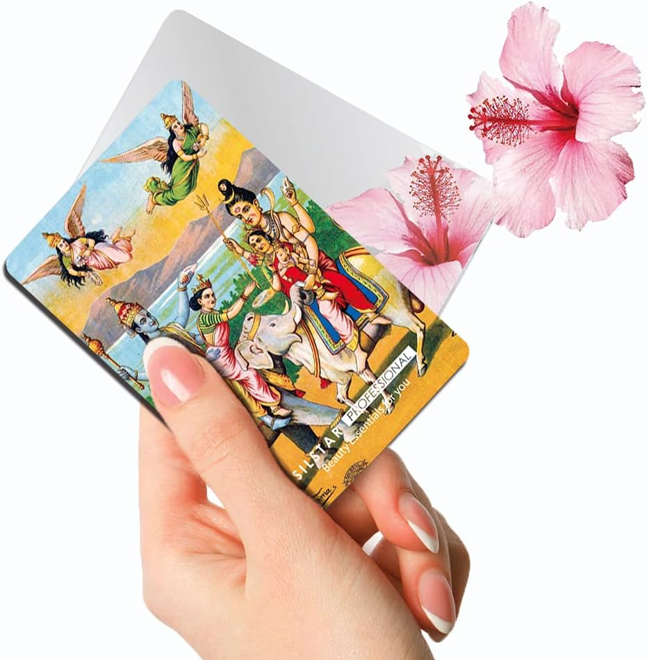 SILSTAR PROFESSIONAL Compact Card Mirror, Unbreakable Acrylic Makeup Mirror, Vanity Mirror Small for Wallet Case, Travel Purse, Handheld Compact Pocket Mirror_Raja Ravi Varma_Hari Har Bhet 142 image number 2